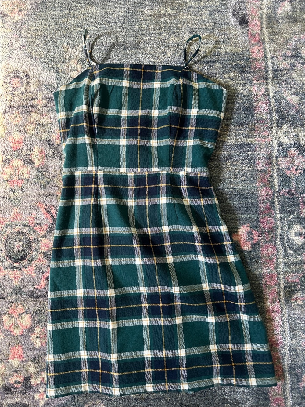 Aeropostale Green Plaid Square-Neck Mini Dress for Fall Like New! Size Small